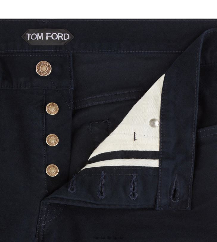 мъже облекло Moleskin еластичен slim fit деним военноморски флот TOM FORD B880D256