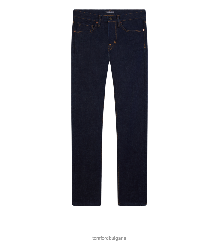 мъже облекло изплакнете еластичен прилепнал деним индиго TOM FORD B880D252