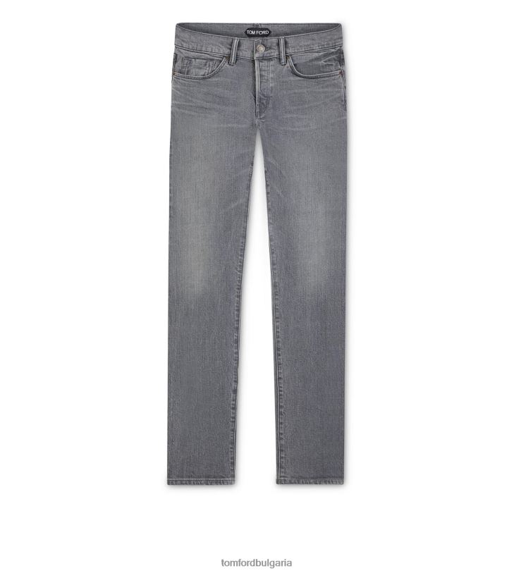 мъже облекло прави японски дънки с ръбове сиво TOM FORD B880D259