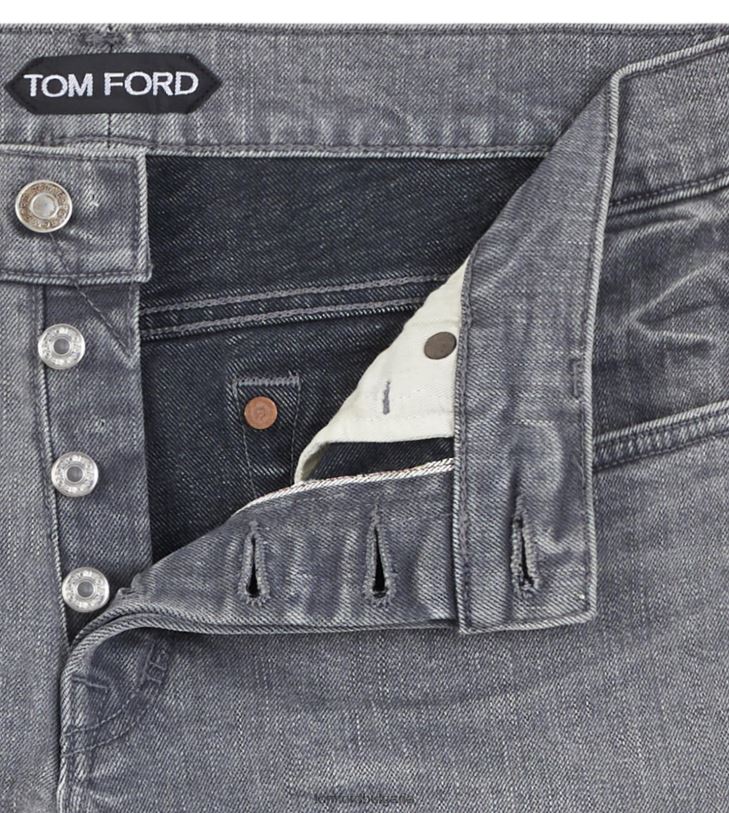 мъже облекло прави японски дънки с ръбове сиво TOM FORD B880D259
