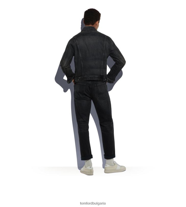 мъже облекло прилепнал деним с японски ръбове черен TOM FORD B880D264