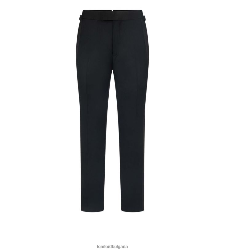 мъже облекло панталон шелтън от вълнен мохер черен TOM FORD B880D13