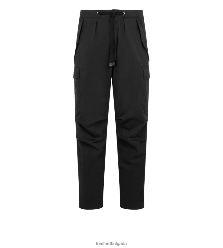 мъже облекло карго спортен панталон от ензимен кепър черен TOM FORD B880D416