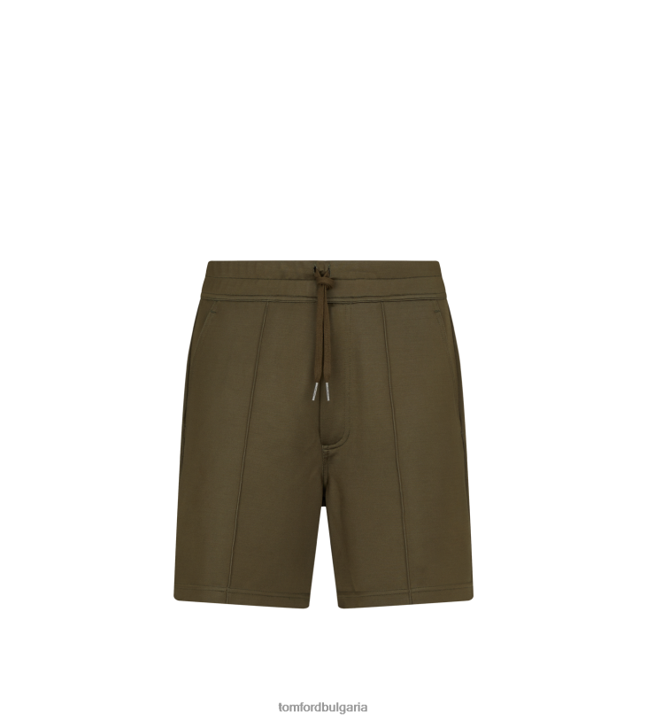 мъже облекло луксозни шорти от трико тъмна маслина TOM FORD B880D422