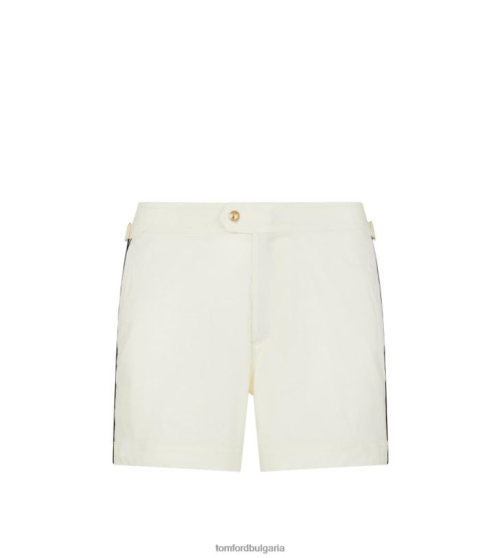 мъже облекло найлонови плувни къси бяло + черно TOM FORD B880D441