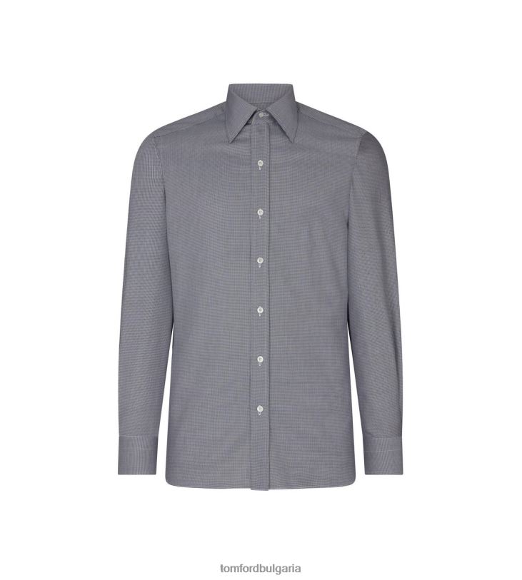 мъже облекло прилепнала риза с микро гръбнака черен TOM FORD B880D180