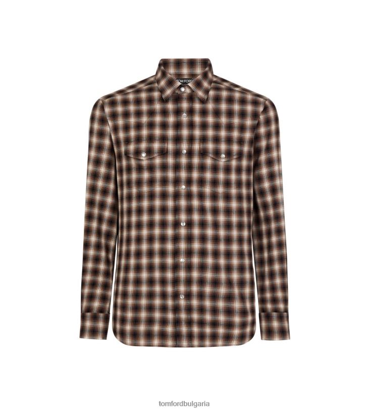 мъже облекло риза в западно каре комбинирано кафяво TOM FORD B880D184
