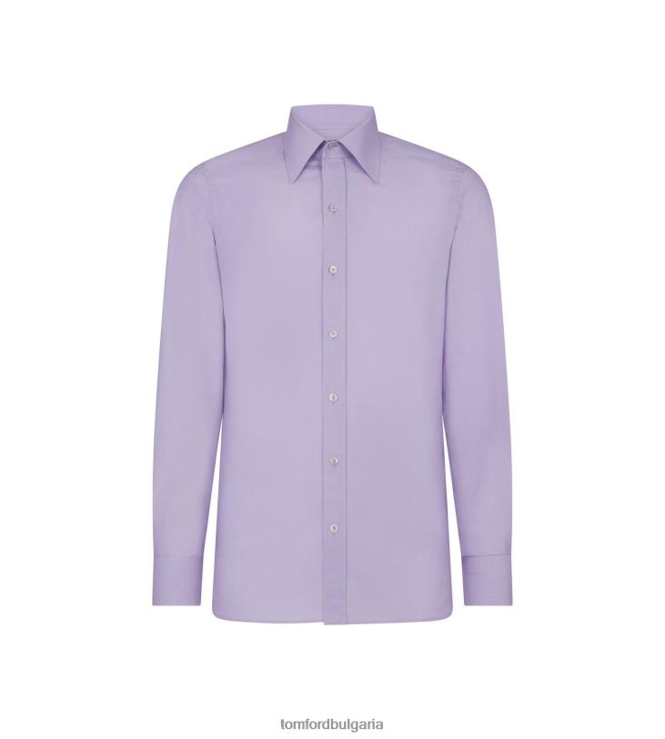 мъже облекло прилепнала риза с микро гингам люляк TOM FORD B880D185