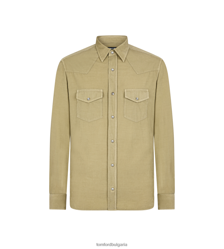 мъже облекло бебешка уестърн риза прашен тен TOM FORD B880D207