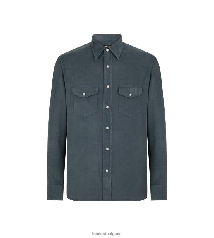 мъже облекло бебешка уестърн риза дим TOM FORD B880D208