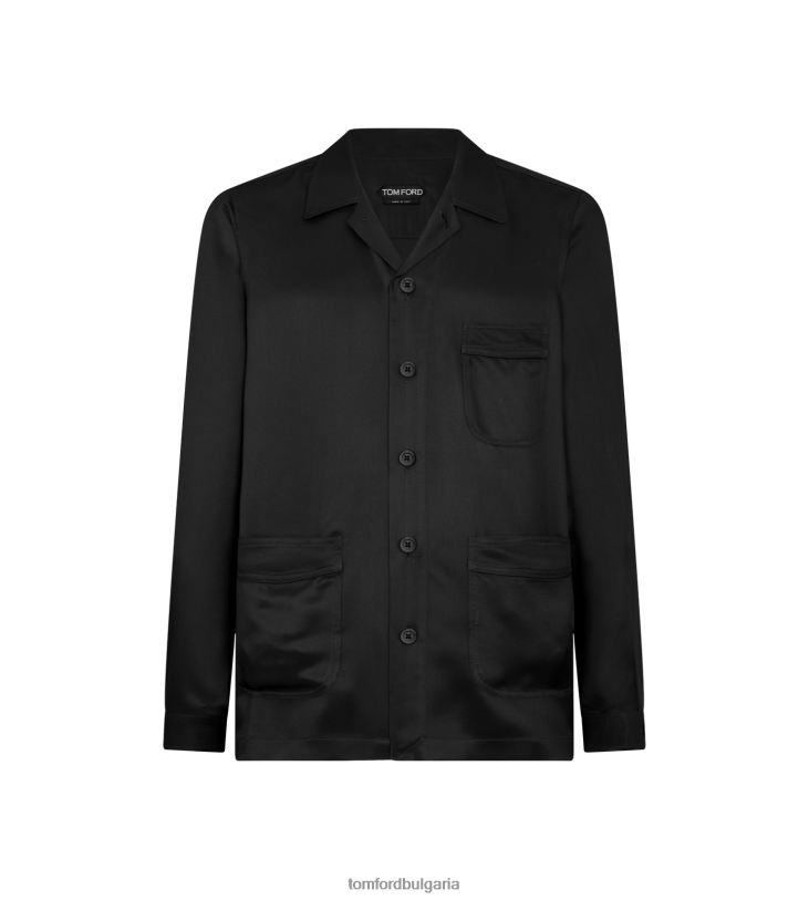 мъже облекло пижама от копринен кепър черен TOM FORD B880D212