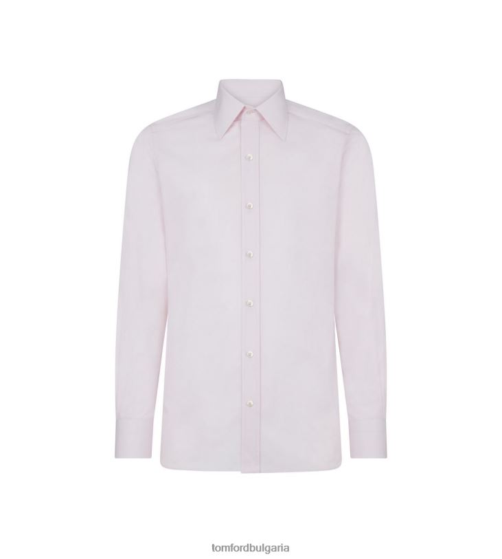 мъже облекло прилепнала риза от усукан кепър светла роза TOM FORD B880D216