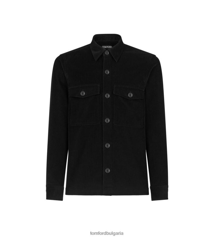мъже облекло горна риза от кадифе черен TOM FORD B880D235