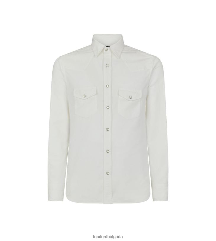 мъже облекло кадифена уестърн риза ванилово лате TOM FORD B880D236