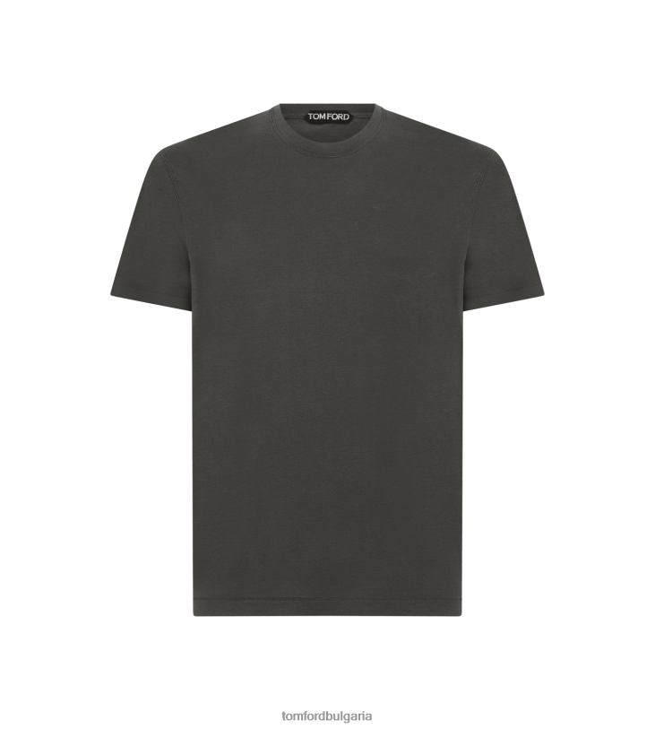 мъже облекло памучна тениска от лиоцел антрацит TOM FORD B880D271