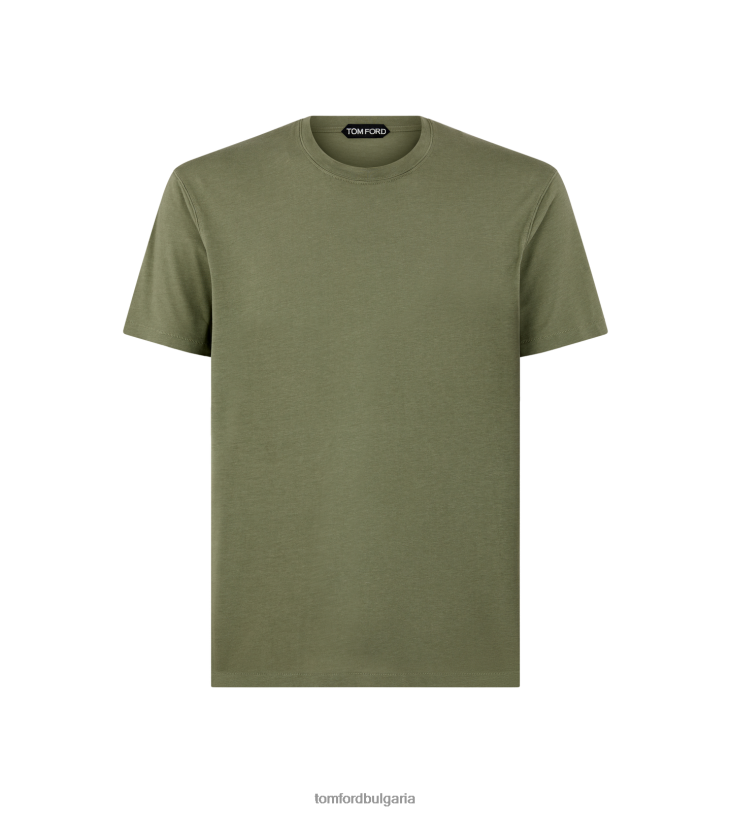 мъже облекло памучна тениска от лиоцел бледа армия TOM FORD B880D278