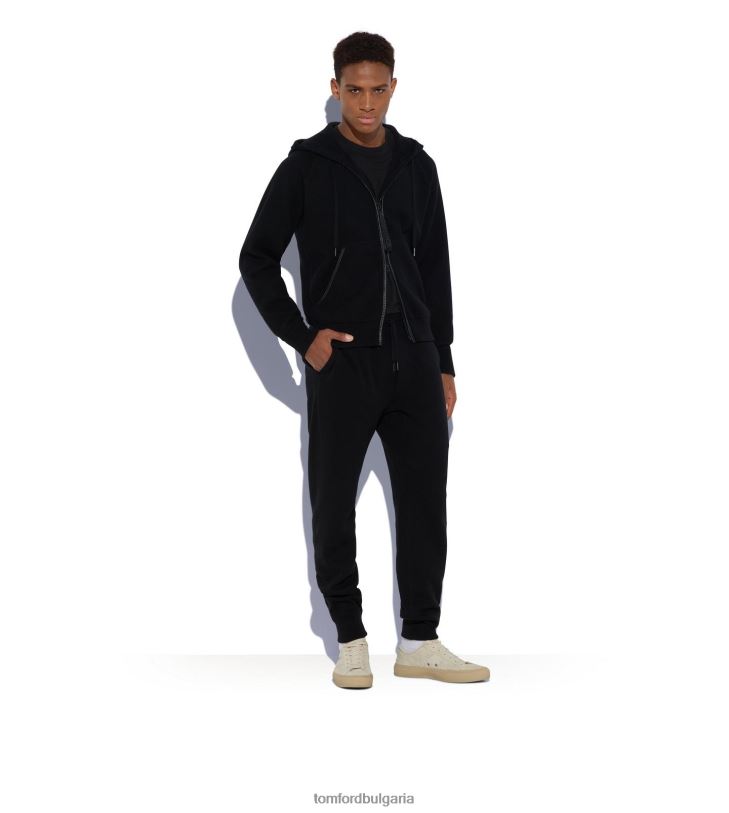 мъже облекло кашмирен суичър с двойно лице черен TOM FORD B880D291