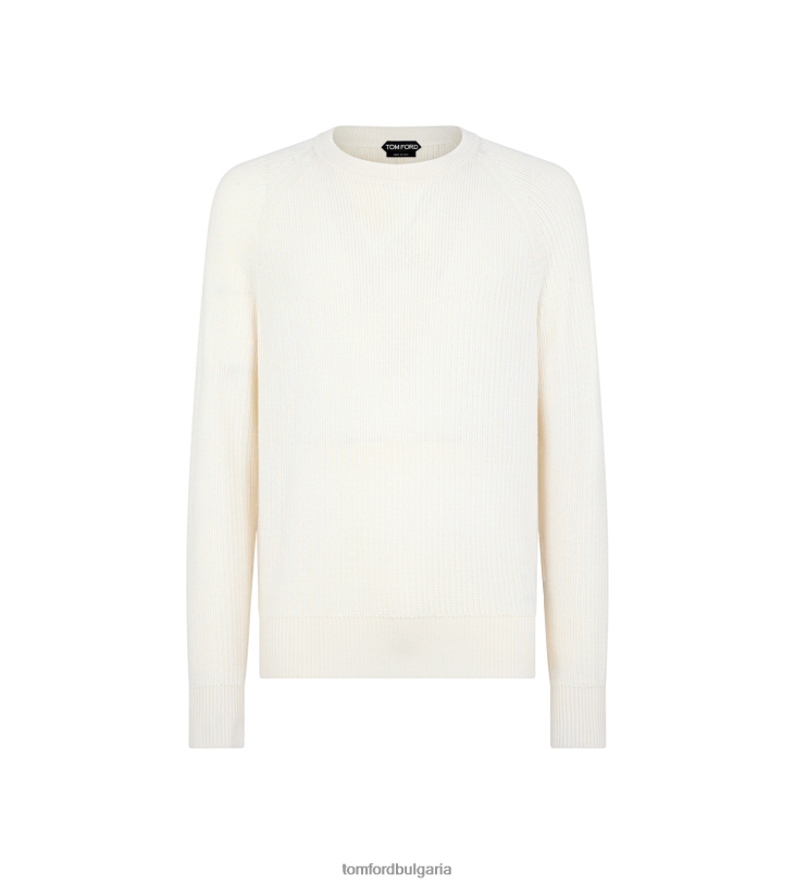 мъже облекло деколте с текстуриран шев бяло TOM FORD B880D317