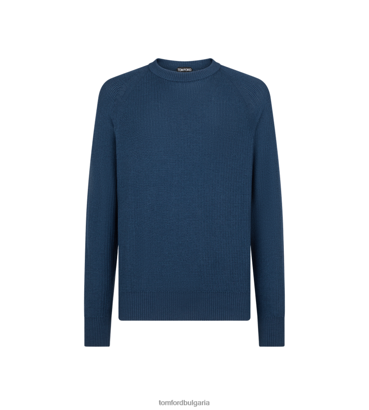 мъже облекло деколте с текстуриран шев кралско синьо TOM FORD B880D318