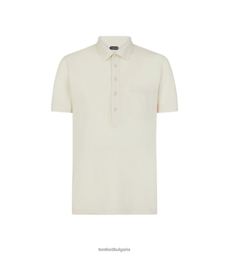 мъже облекло пикет поло от копринена смес екрю TOM FORD B880D321