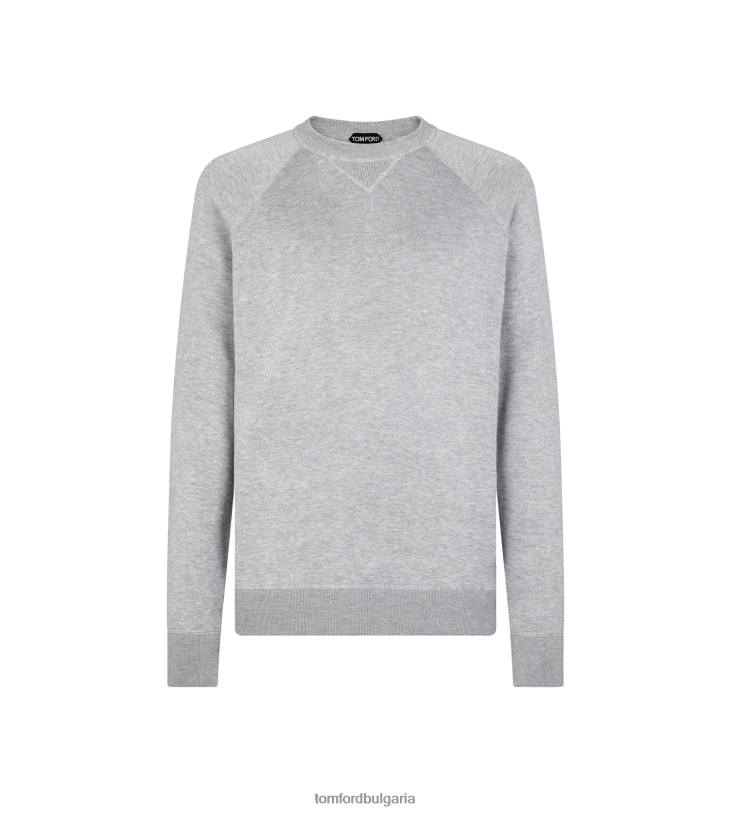 мъже облекло вискозна яка с двойно лице светло сив TOM FORD B880D331