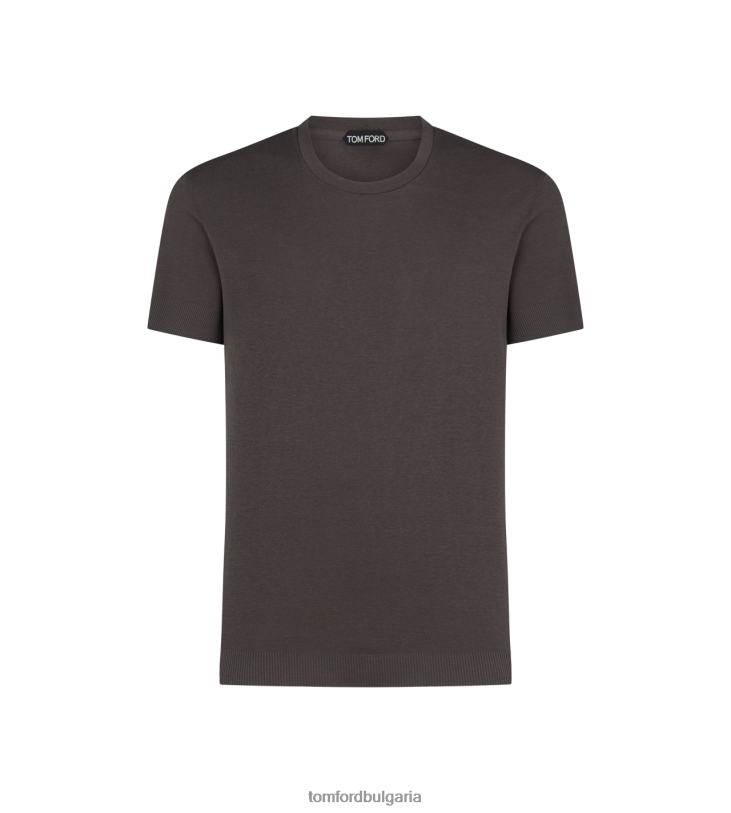 мъже облекло поставено ребрено кръгло деколте антрацит TOM FORD B880D342