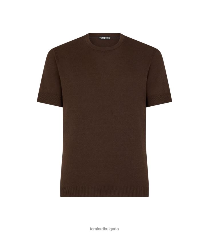 мъже облекло поставено ребрено кръгло деколте шоколад TOM FORD B880D343