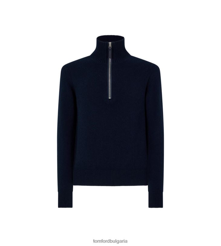 мъже облекло полуцип от смес от кашмир индиго TOM FORD B880D365