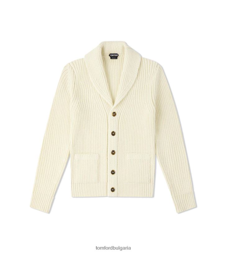 мъже облекло кашмирен мохер шал яка жилетка слонова кост TOM FORD B880D376