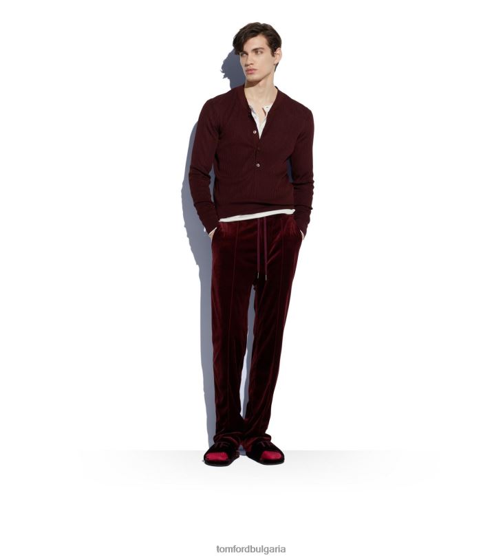 мъже облекло копринен памук хенли бяло TOM FORD B880D377