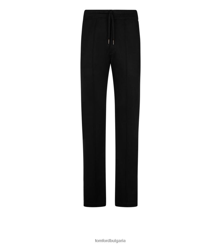 мъже облекло спортен панталон от трико с кант черен TOM FORD B880D386