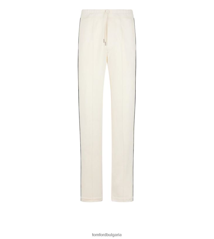 мъже облекло спортен панталон от трико с кант слонова кост TOM FORD B880D387