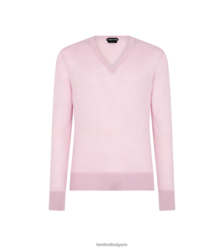 мъже облекло v деколте от лека копринена смес светло розово TOM FORD B880D314