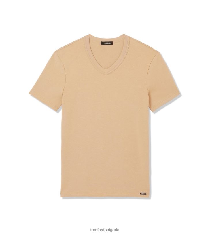 мъже облекло памучна тениска с v-образно деколте голо 1 TOM FORD B880D548