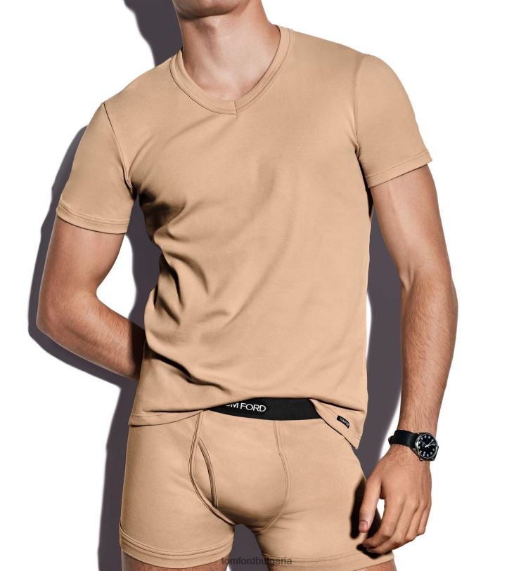 мъже облекло памучна тениска с v-образно деколте голо 1 TOM FORD B880D548