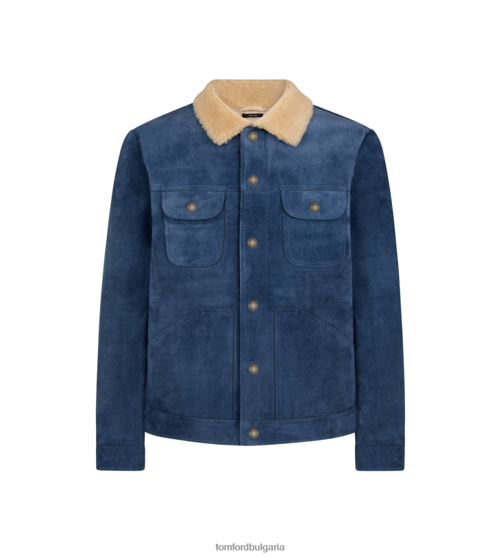 мъже облекло велурен камион синьо индиго TOM FORD B880D103