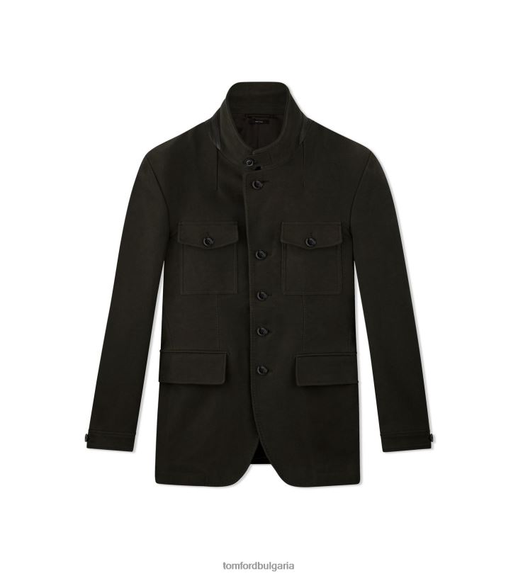 мъже облекло молескин военно яке кипарис TOM FORD B880D118
