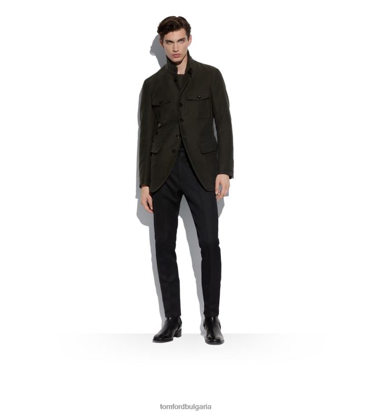 мъже облекло молескин военно яке кипарис TOM FORD B880D118
