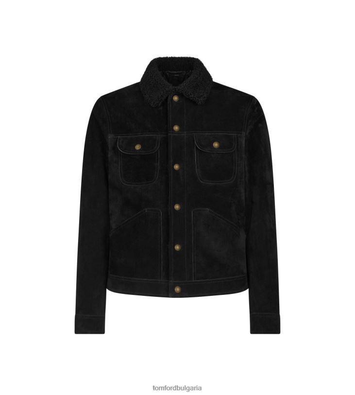 мъже облекло кашмирен велурен камион черен TOM FORD B880D120