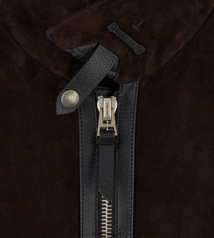 мъже облекло маслен велурен контрастен блузон абанос TOM FORD B880D121