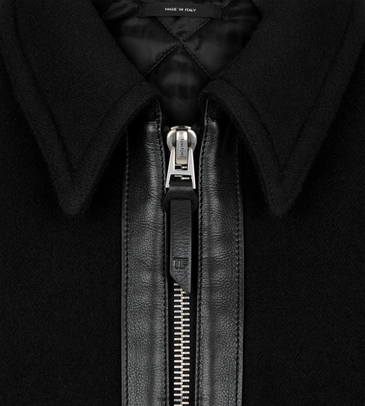 мъже облекло вълнено яке с двойно лице черен TOM FORD B880D125