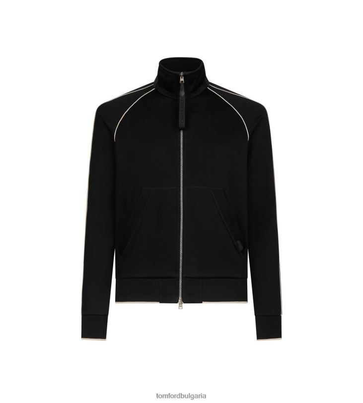 мъже облекло трико с цип и кант черен TOM FORD B880D126