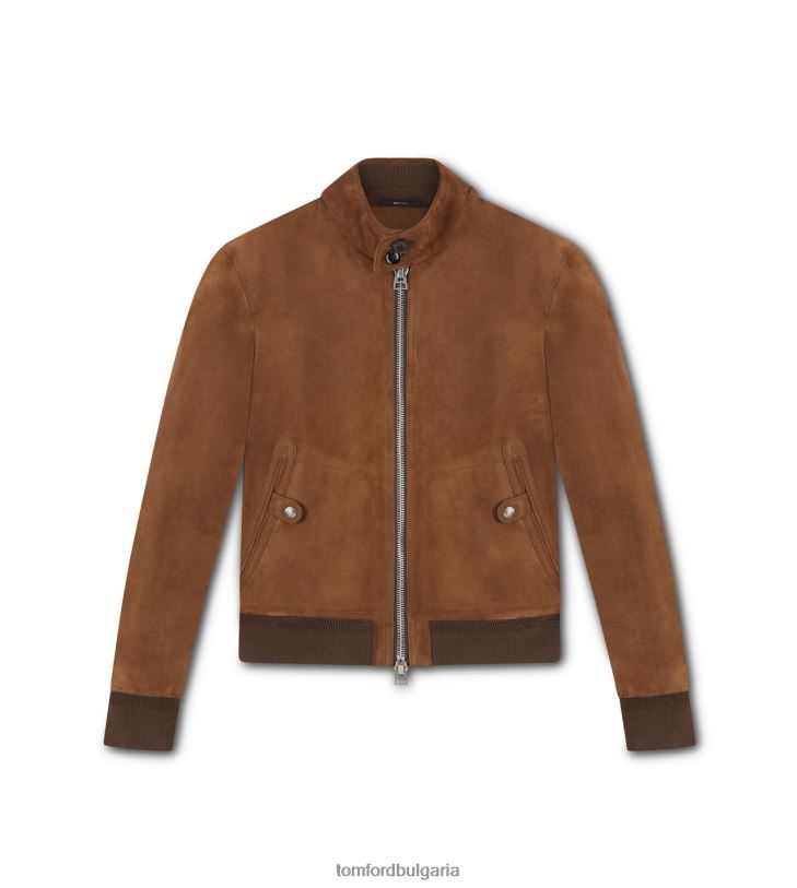 мъже облекло велурено яке Харингтън кафяво TOM FORD B880D132