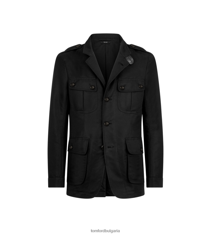 мъже облекло компактно найлоново военно яке черен TOM FORD B880D26