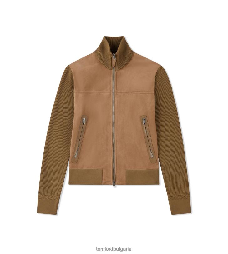 мъже облекло велурен преден цип тен TOM FORD B880D30