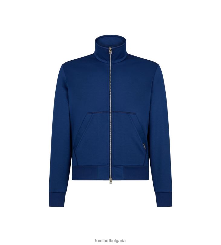 мъже облекло технически памук с цип среднощно синьо TOM FORD B880D32