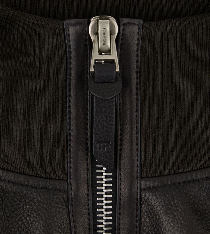 мъже облекло пистов бомбър със зърнеста кожа черен TOM FORD B880D35