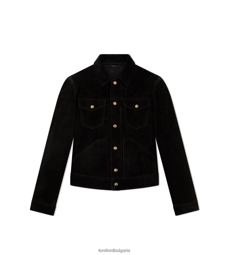 мъже облекло кашмирено велурено яке черен TOM FORD B880D37