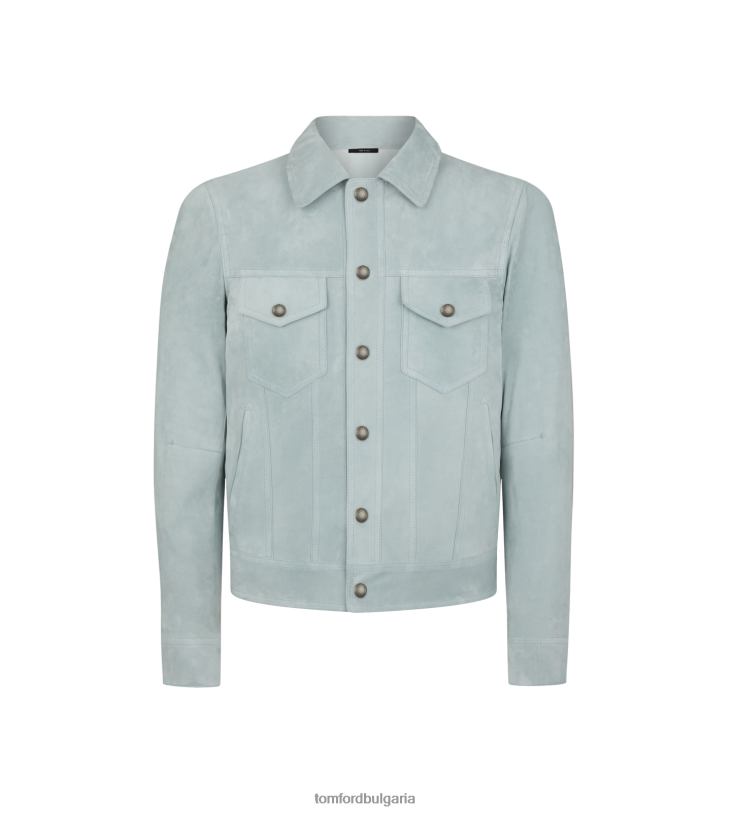 мъже облекло дънково яке от мек велур небе TOM FORD B880D43