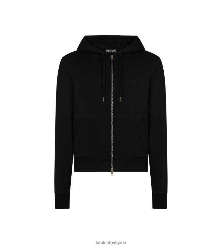 мъже облекло лека качулка с цип черен TOM FORD B880D65